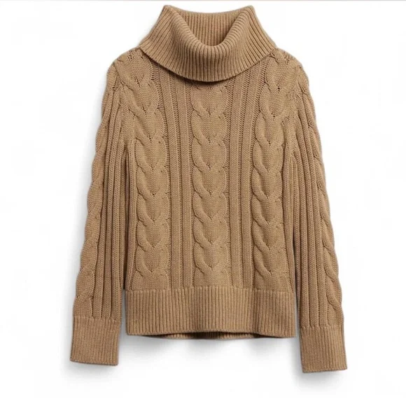 Banana Republic Camel Cable Knit Thick Sweater - Picture 2 of 6